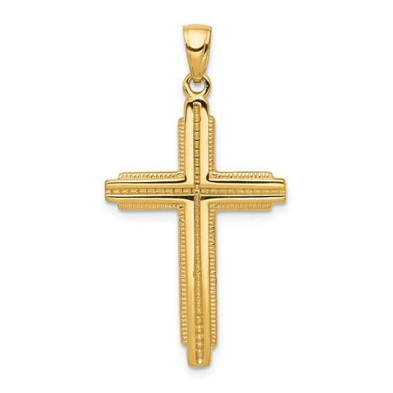 Aura By Martin Binder Gold Textured Outline Cross Necklace