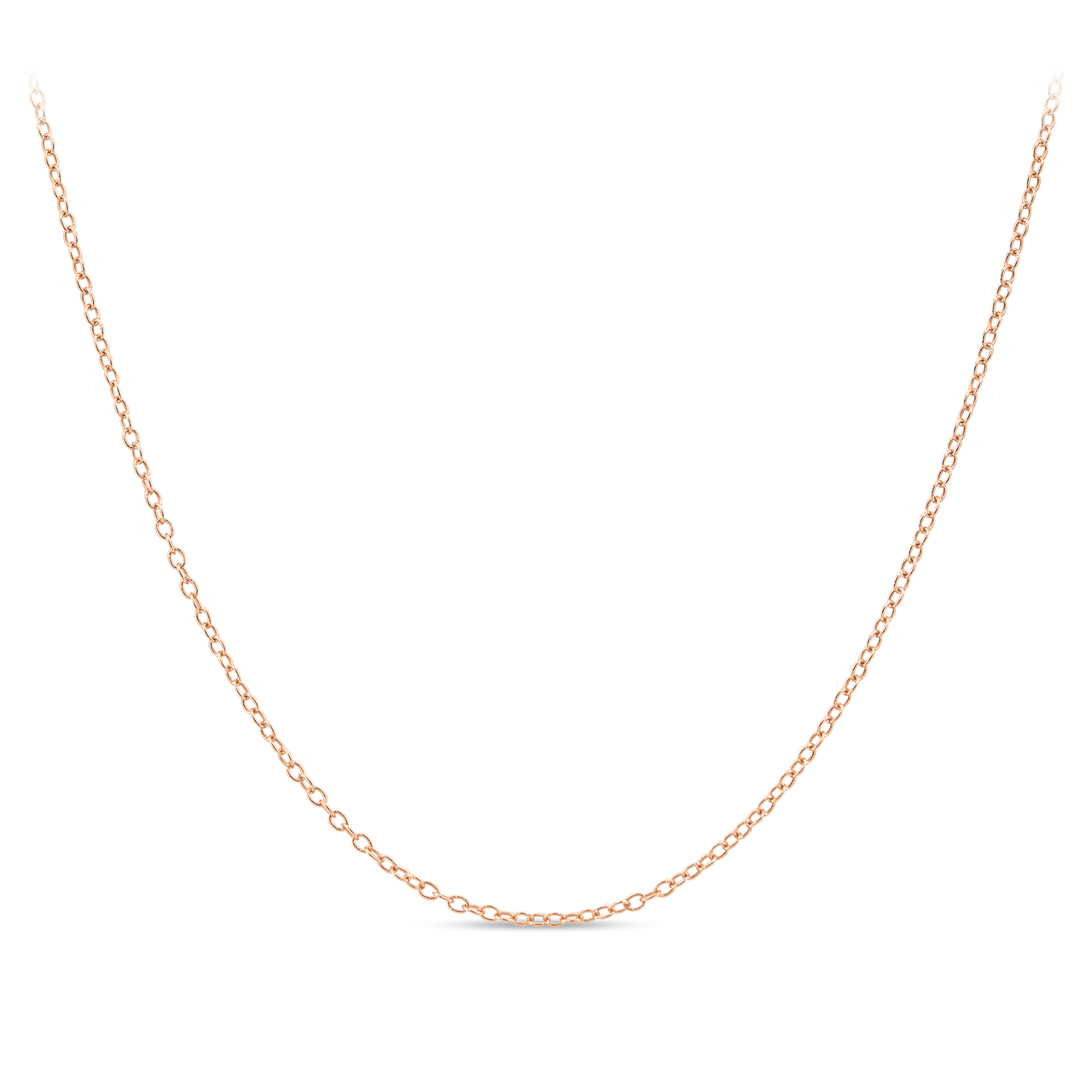 Rox By Martin Binder 1.08mm Rose Silver Cable Chain Necklace