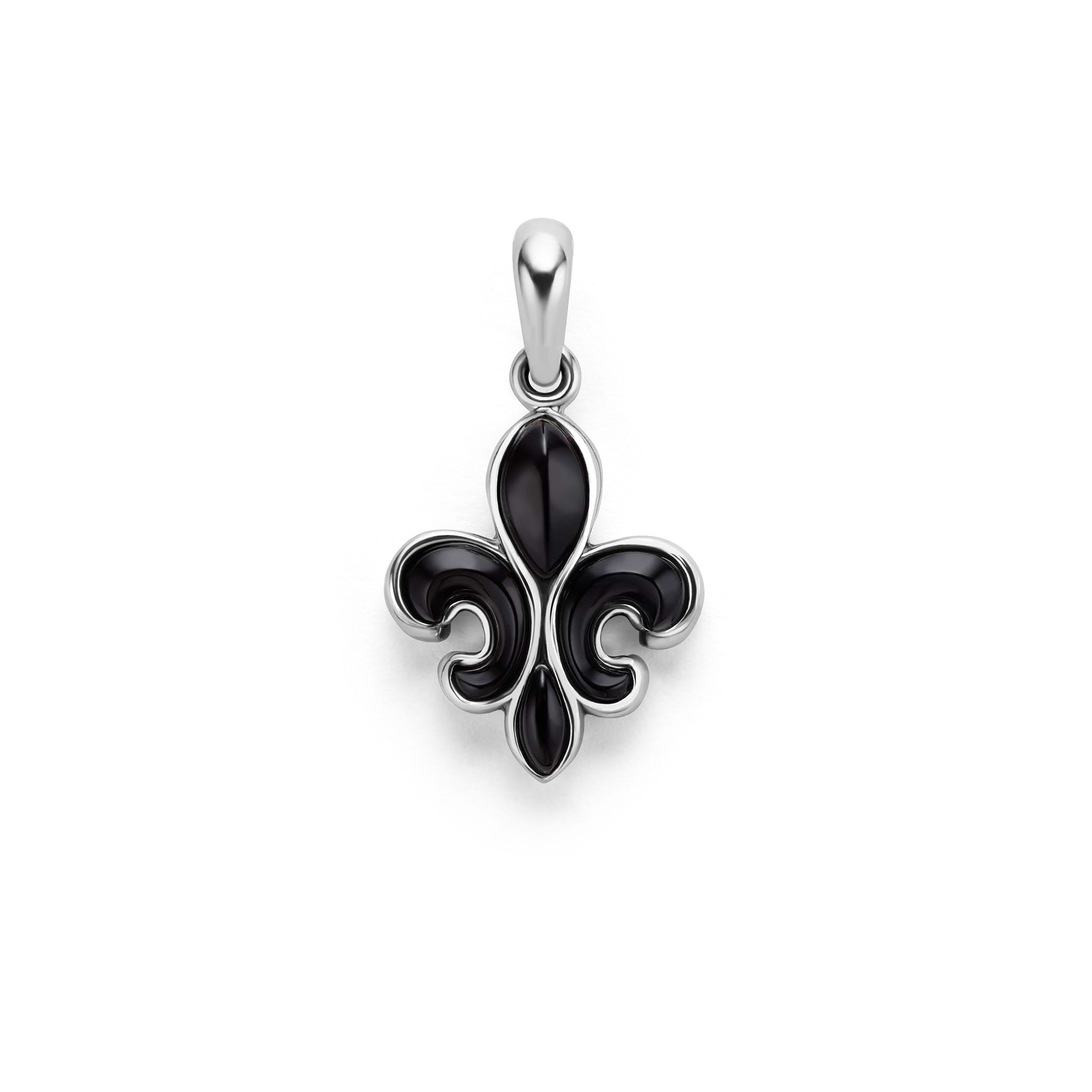 Lagos Men's Anthem Black Agate Fleur De Lis Amulet