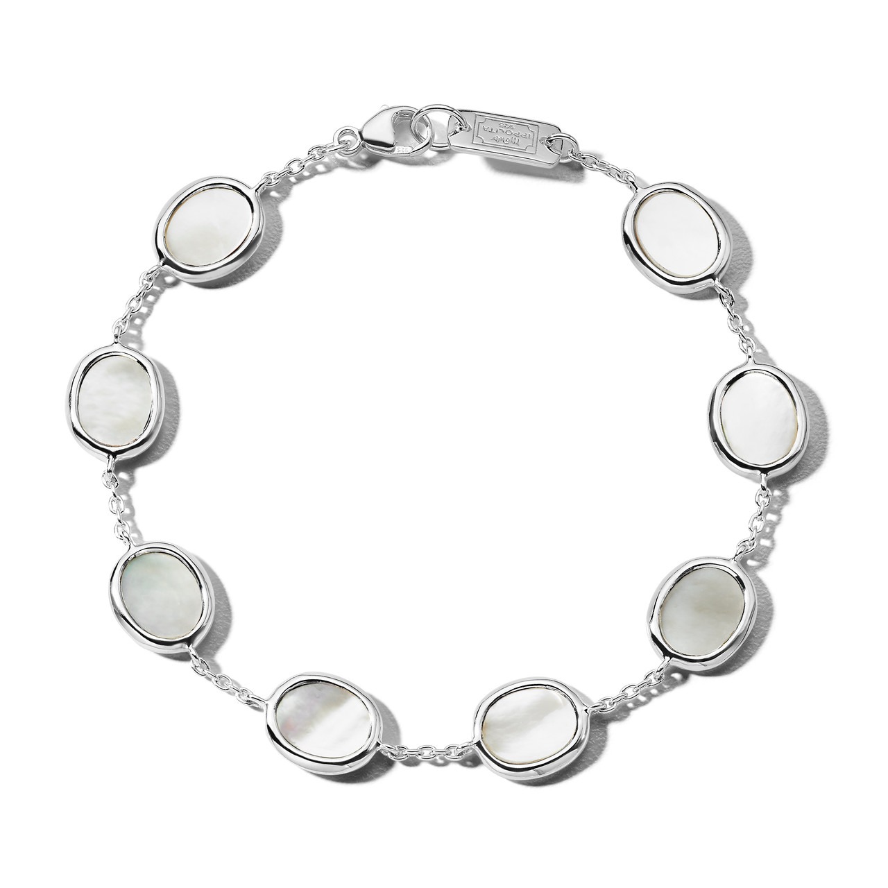 Ippolita Polished Rock Candy Silver Mini Oval Slice Chain Bracelet