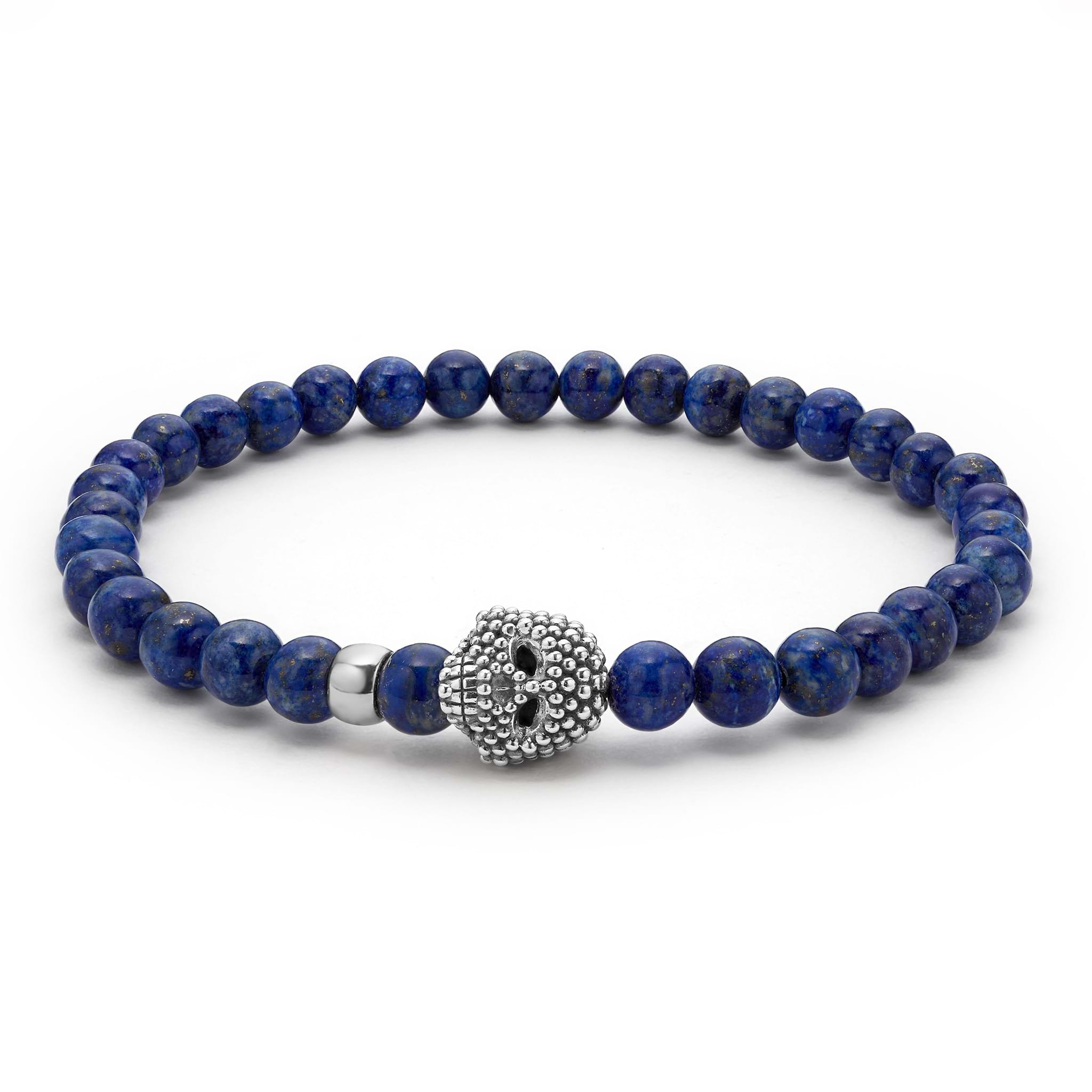 Lagos Men's Anthem Lapis Skull Bracelet