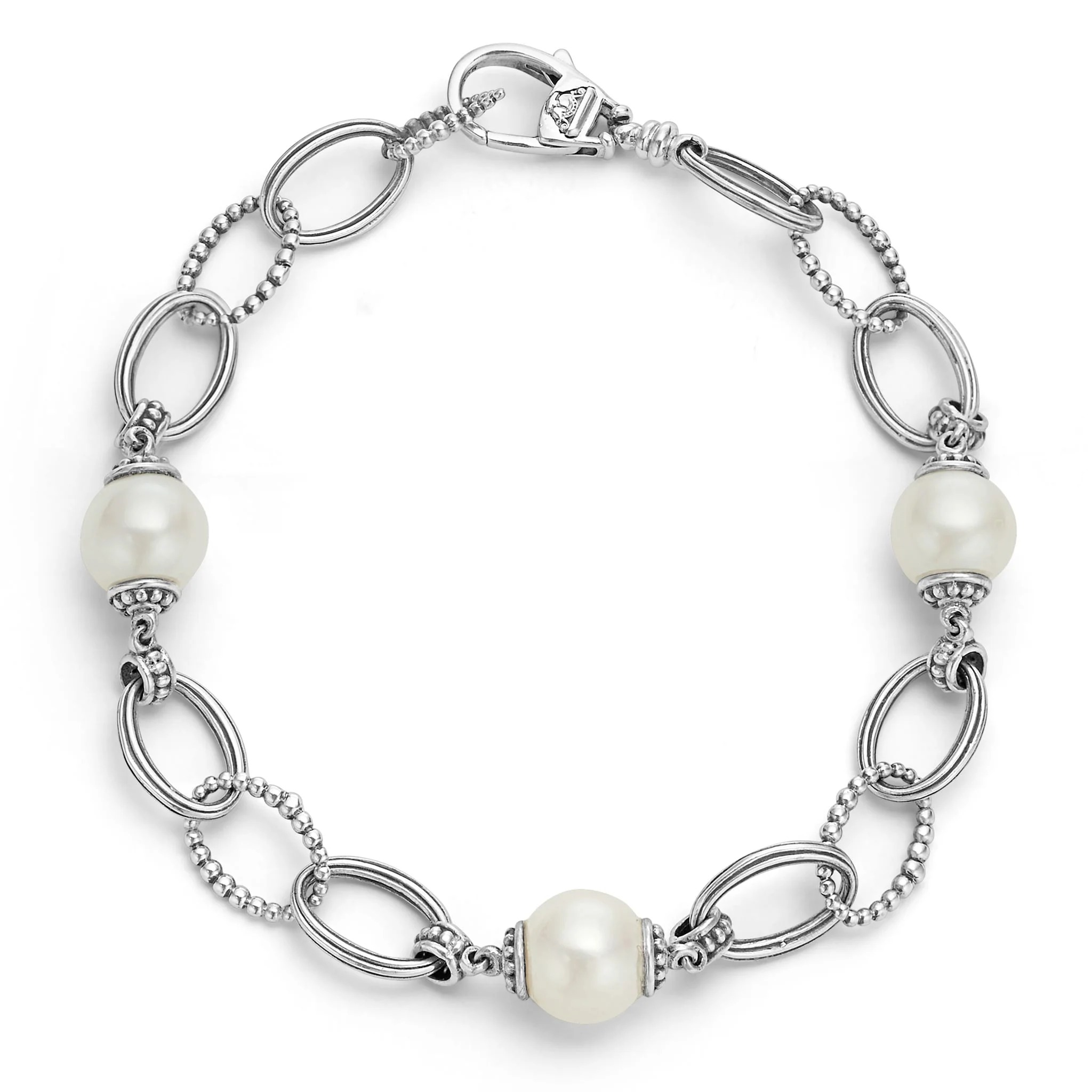 Lagos Luna Caviar Pearl Link Bracelet