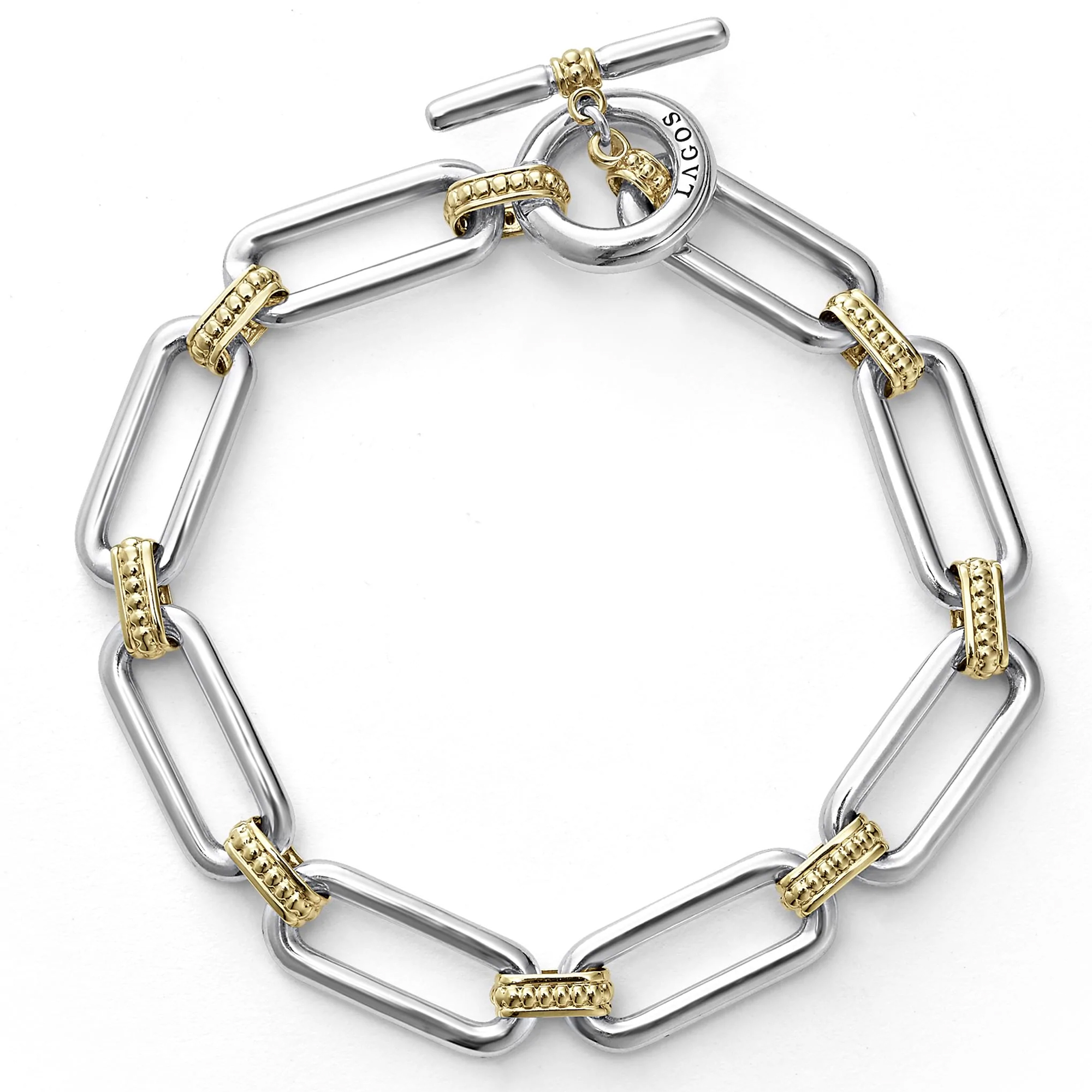 Lagos Signature Caviar Two Tone Link Bracelet