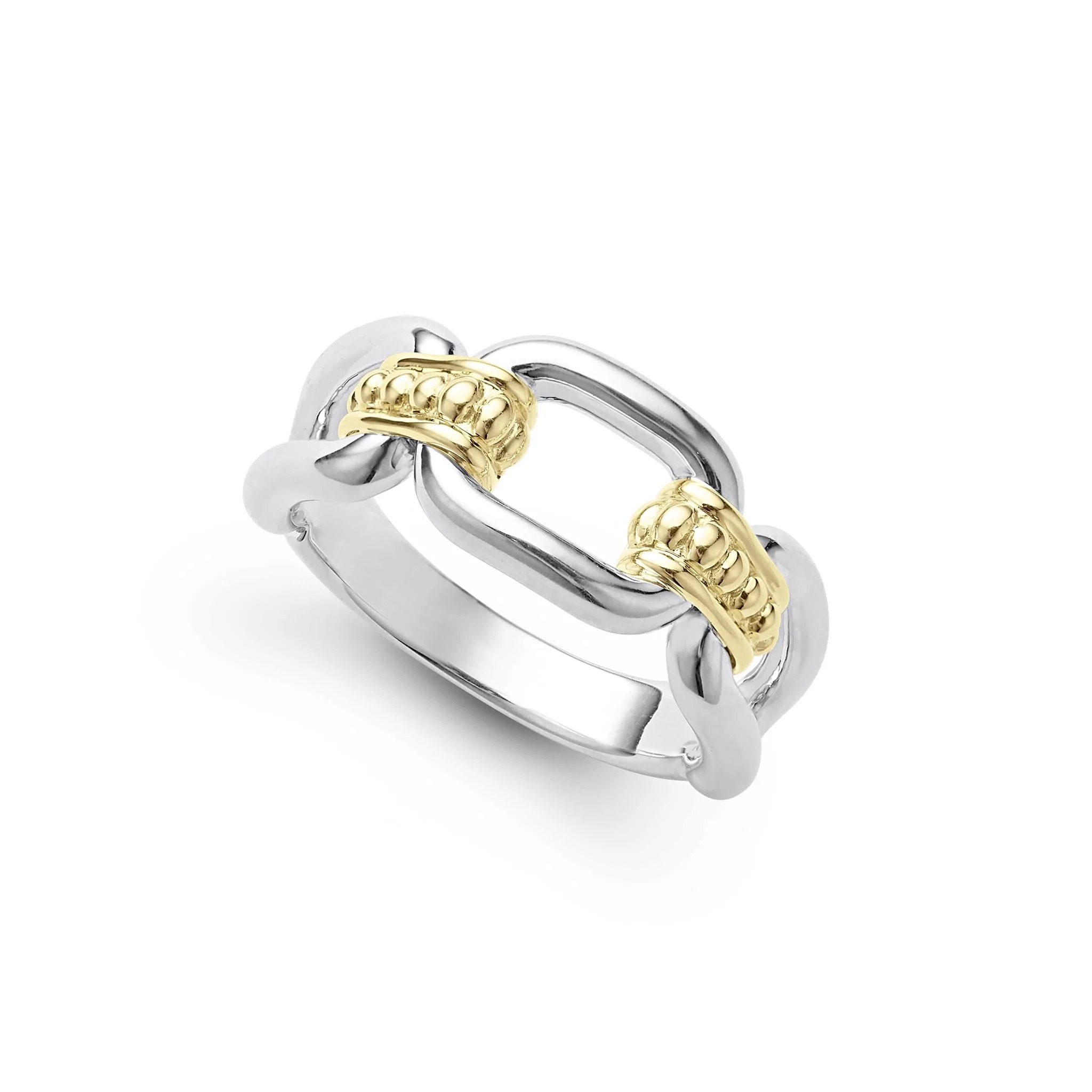 Lagos Signature Caviartwo Tone Link Ring