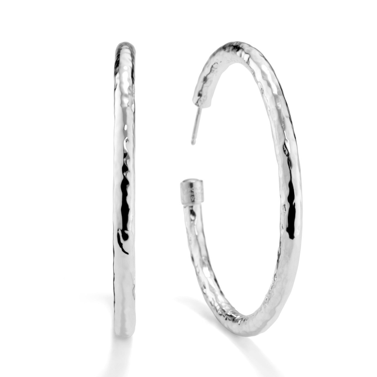 Ippolita Classico Silver Large Hammered Hoop Earrings