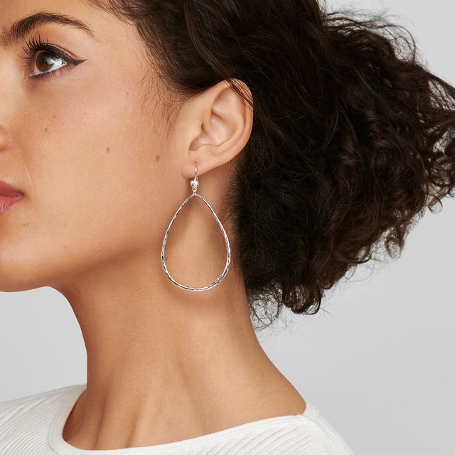 Ippolita Stardust Silver Open Teardrop Earrings