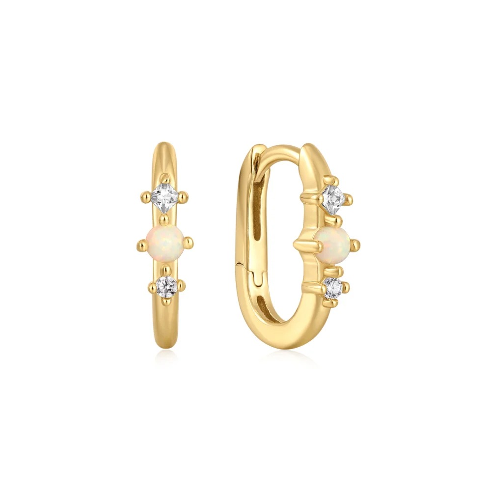 Ania Haie Kyoto Opal Oval Huggie Hoop Earrings