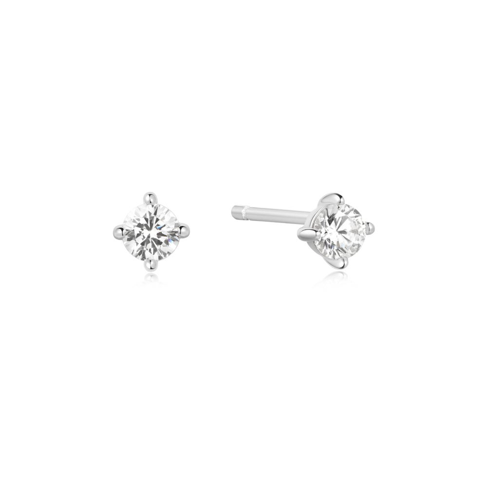 Ania Haie Heart Hunter Solitaire Stud Earrings