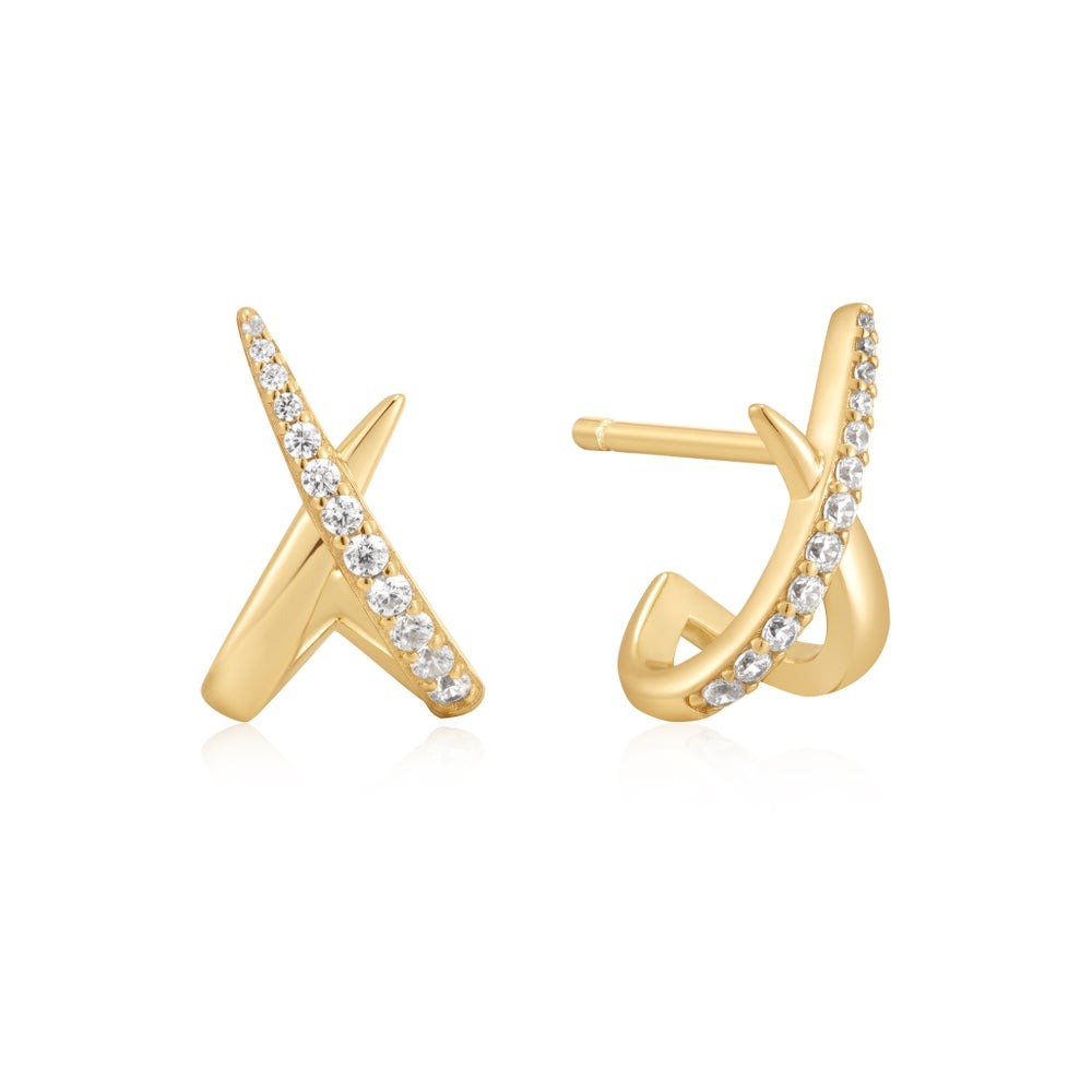 Ania Haie Heart Hunter Kiss Polished Pave Stud Earrings