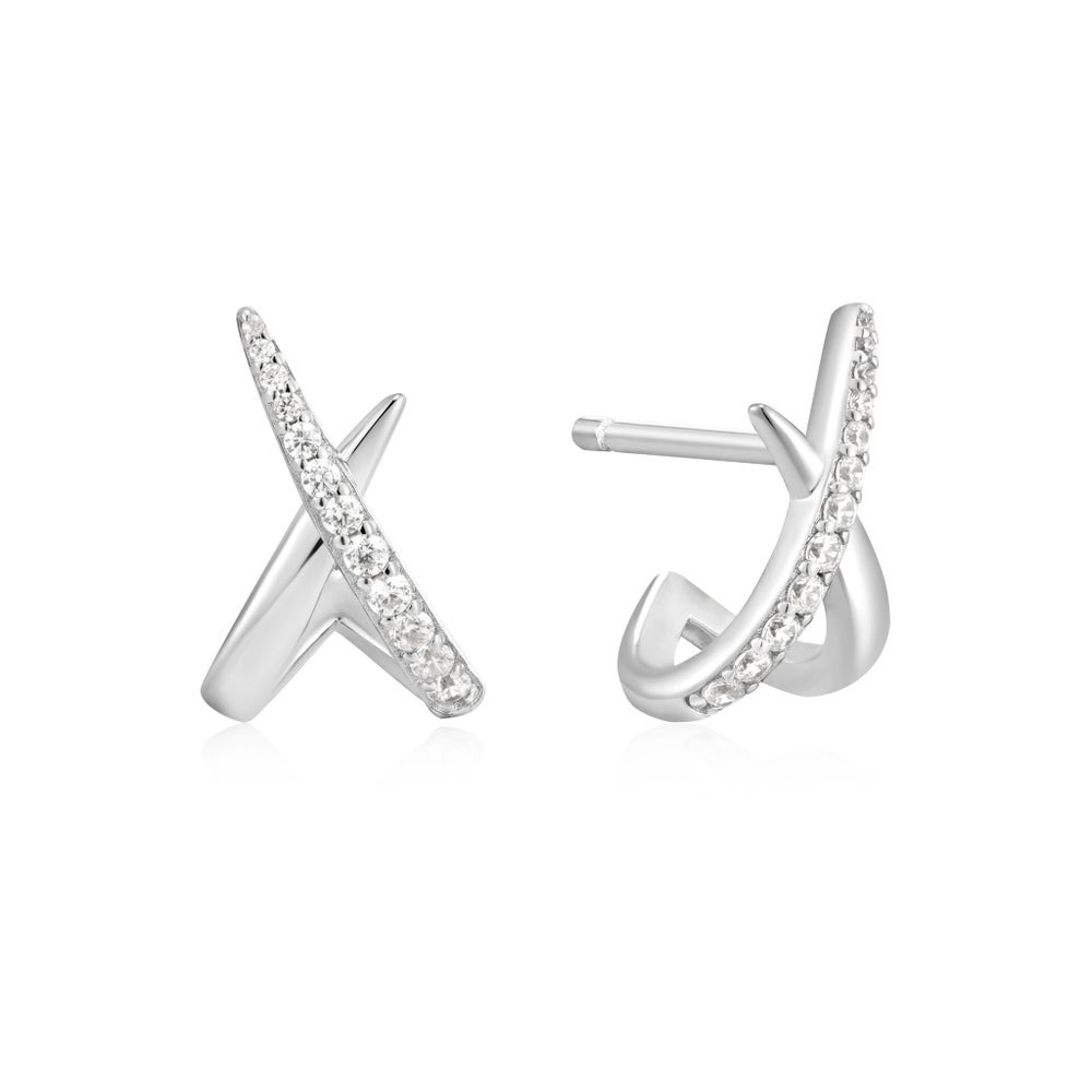 Ania Haie Heart Hunter Kiss Polished Pave Stud Earrings