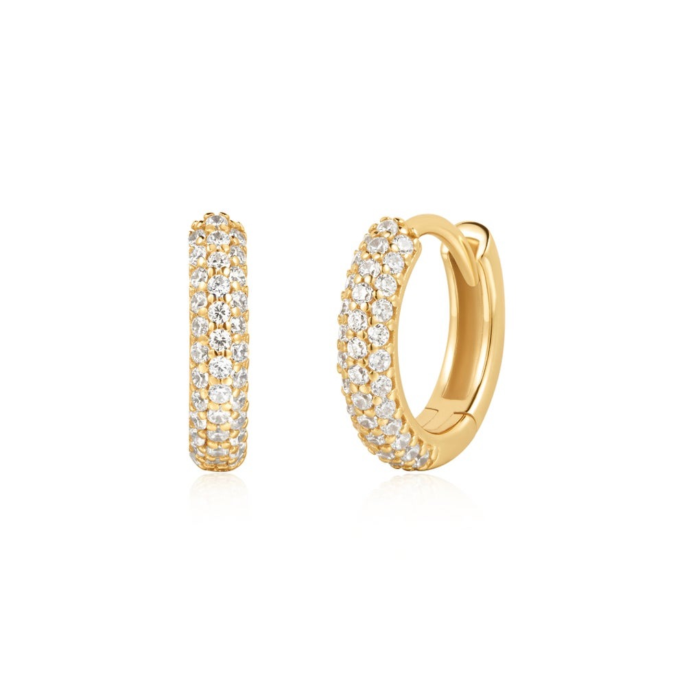 Ania Haie Heart Hunter Pave Huggie Hoop Earrings