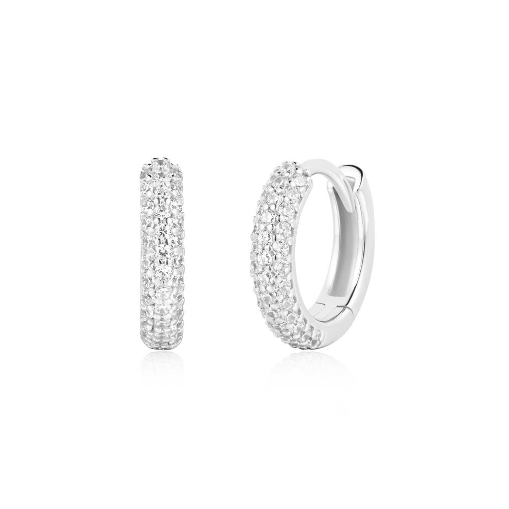 Ania Haie Heart Hunter Pave Huggie Hoop Earrings