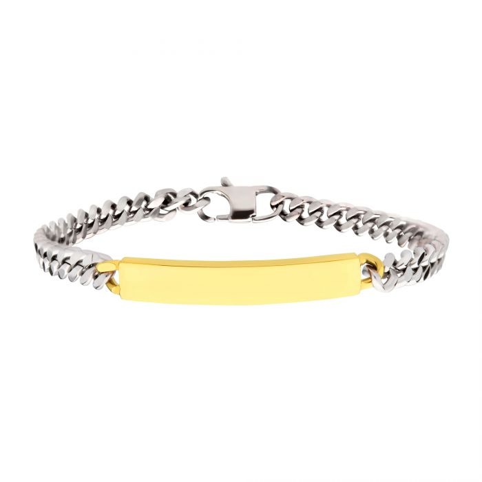 Inox Two-tone Steel Engravable Id Bracelet