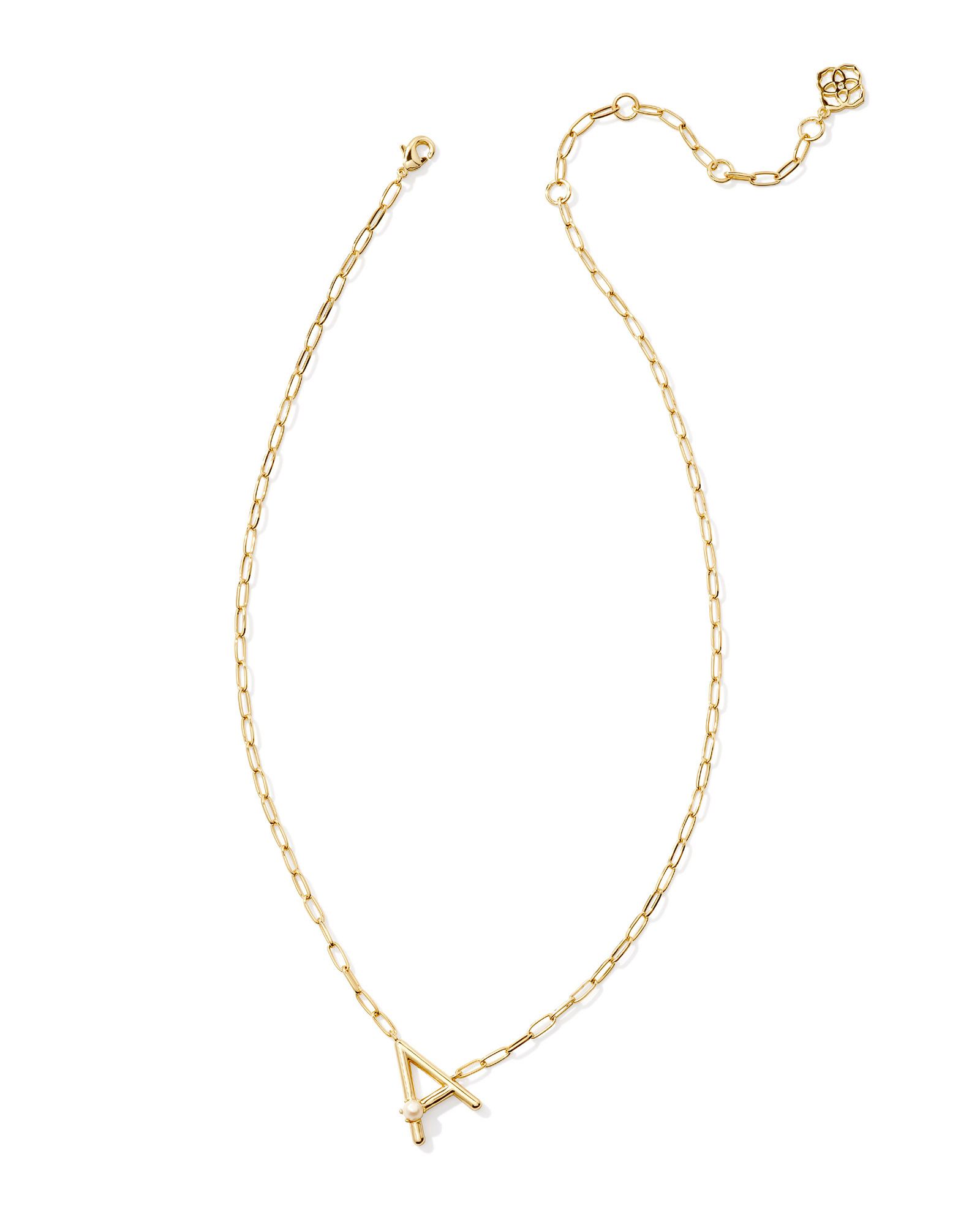 Kendra Scott Pearl Letter A Short Pendant Necklace