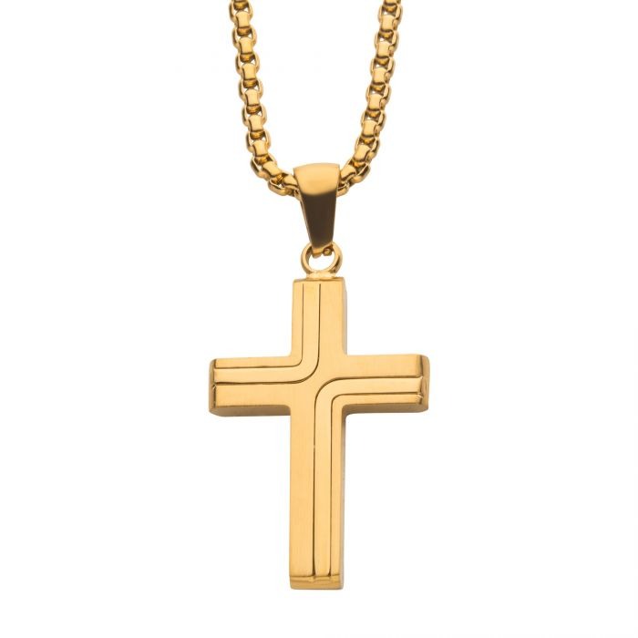 Inox Cross Drop Pendant