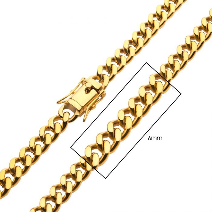 Inox Miami Cuban Yellow Stainless Chain