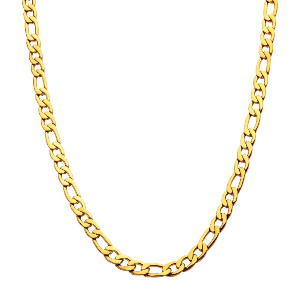 Inox 4mm 24 Inch Figaro Chain Necklace