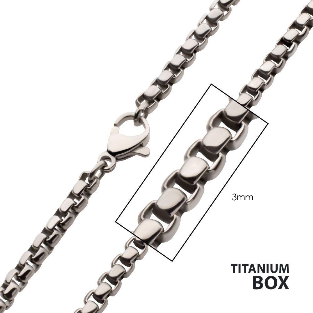 Inox 3mm 24 Inch Box Chain Necklace