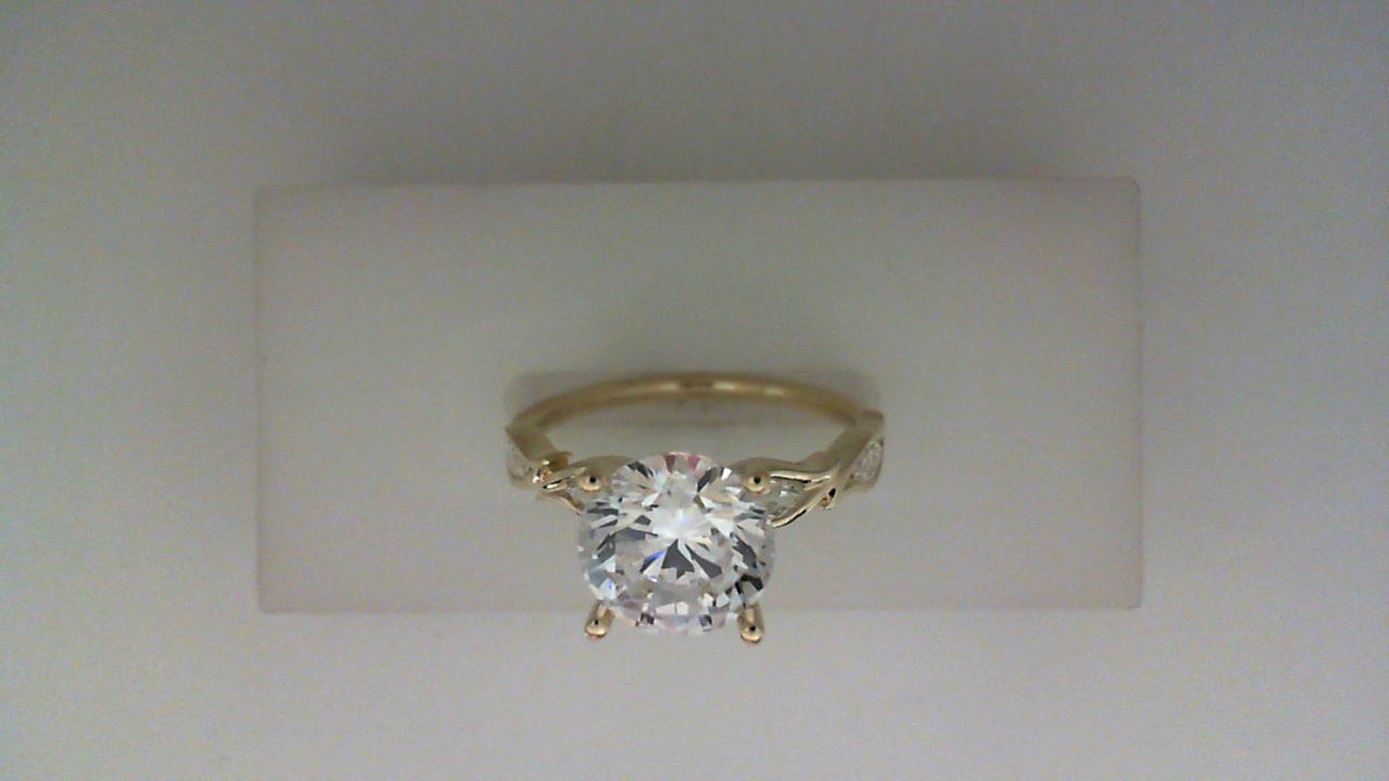 14K YELLOW GOLD  SEMI MOUNTING WITH .32CTTW MARQUISE SI CLARITY & G COLOR DIAMONDS SET IN THE SHANK