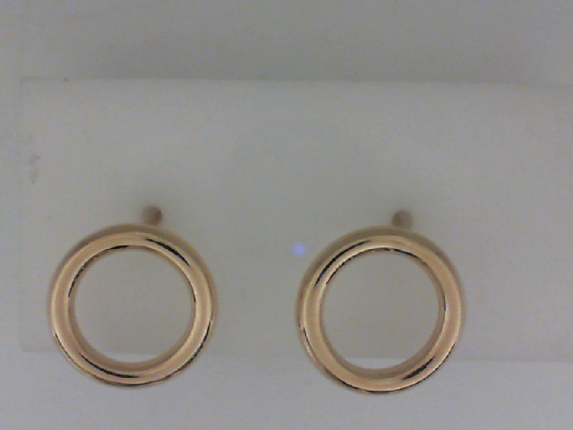 14K YELLOW GOLD OPEN CIRCLE POST EARRINGS