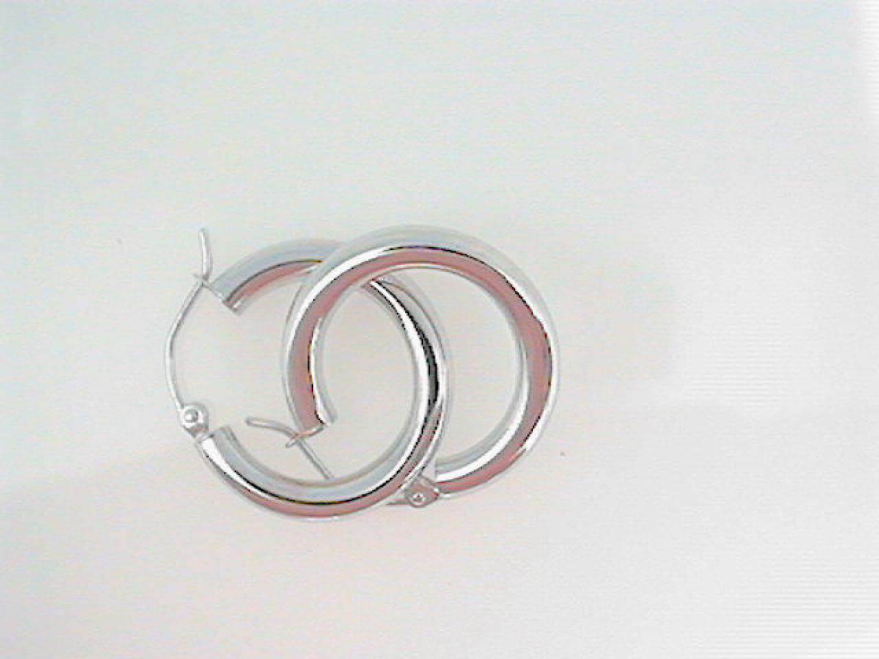 14K WHITE GOLD SMALL HOOP EARRINGS