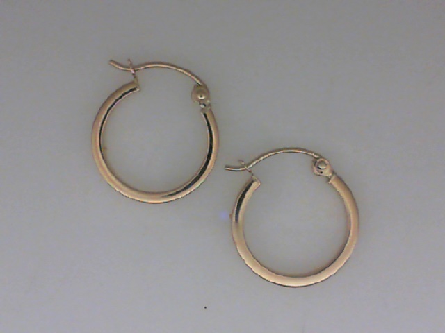 14K YELLOW GOLD SMALL FLAT HOOP EARRINGS