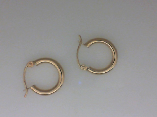 14K YELLOW GOLD 2X12MM SMALL POLISHED HOOP EARRINGS