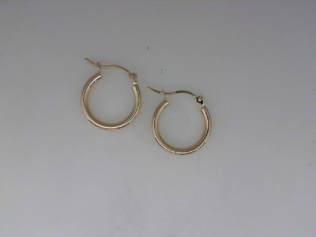 14K YELLOW GOLD POLISHED 2X15MM HOOP EARRINGS