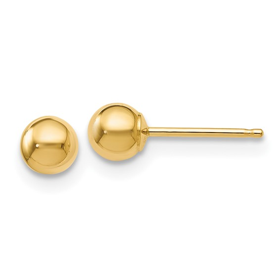 14K YELLOW GOLD 4MM BALL EARRINGS