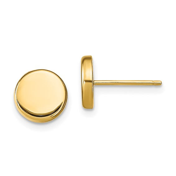 14K YELLOW GOLD POLISHED BUTTON POST EARRINGS