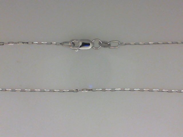 14K WHITE GOLD 20" 1MM DIAMOND CUT OPEN LONG LINK CABLE CHAIN WITH A LOBSTER CLASP