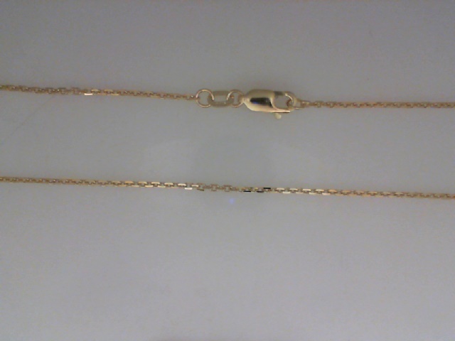 14K YELLOW GOLD 16" 1.4MM DIAMOND CUT CABLE CHAIN WITH A LOBSTER CLASP