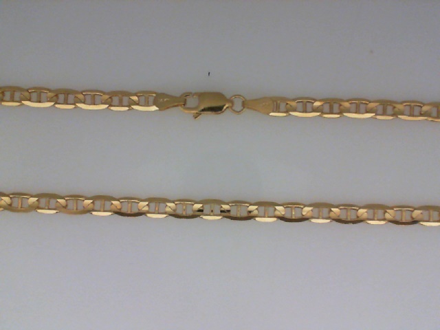 14K YELLOW GOLD 18" 3.75MM CONCAVE ANCHOR CHAIN WITH A LOBSTER CLASP