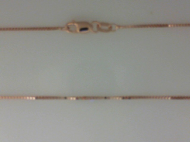 14K ROSE GOLD 18" .8MM BOX CHAIN WITH A LOBSTER CLASP