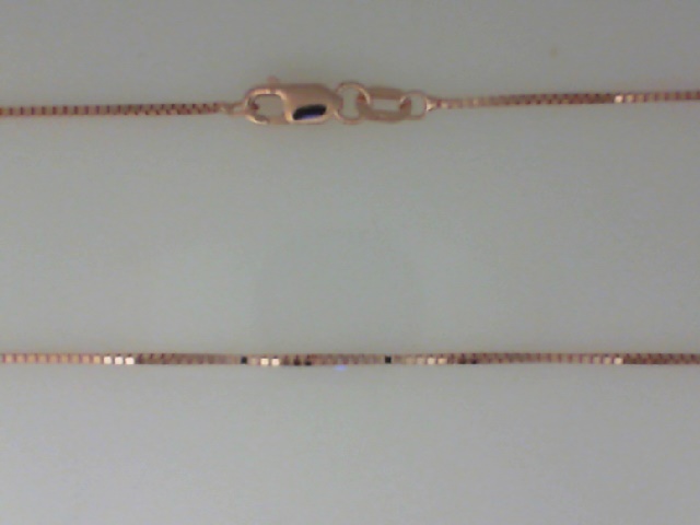 14K ROSE GOLD 16" .8MM BOX CHAIN WITH A LOBSTER CLASP