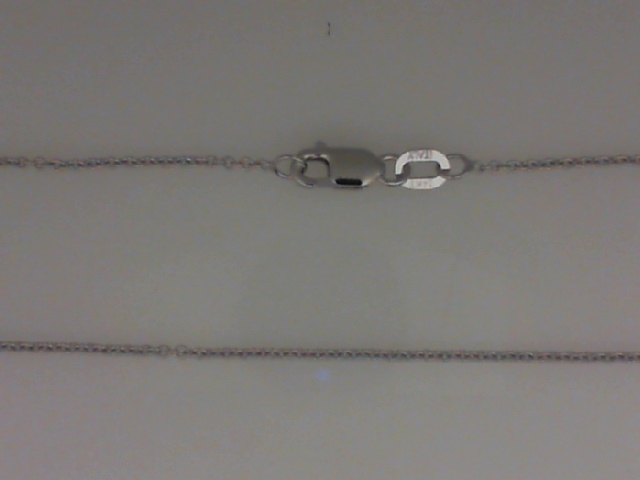 14K WHITE GOLD 1.1MM ROUND CABLE CHAIN WITH A LOBSTER CLASP