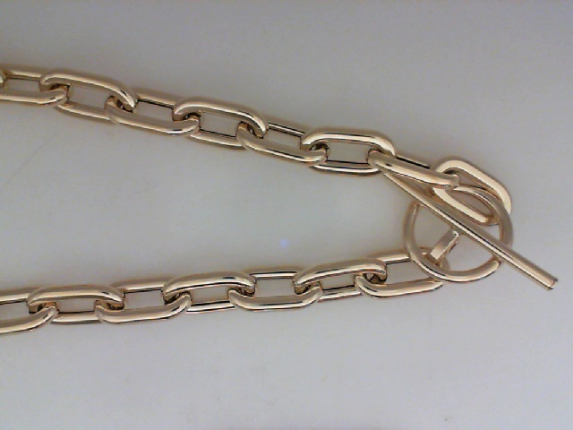 14K YELLOW GOLD 18" POLISHED FANCY TOGGLE LINK NECKALCE