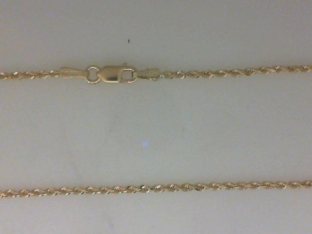 14K YELLOW GOLD 16" 1.5MM DIAMOND CUT ROPE CHAIN WITH A LOBSTER CLASP