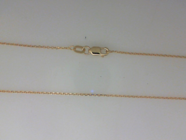 14K YELLOW GOLD 16" 1.0MM DIAMOND CUT CABLE CHAIN WITH A LOBSTER CLASP