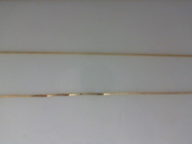 14K YELLOW GOLD 16" .8MM  BOX CHAIN WITH A LOBSTER CLASP