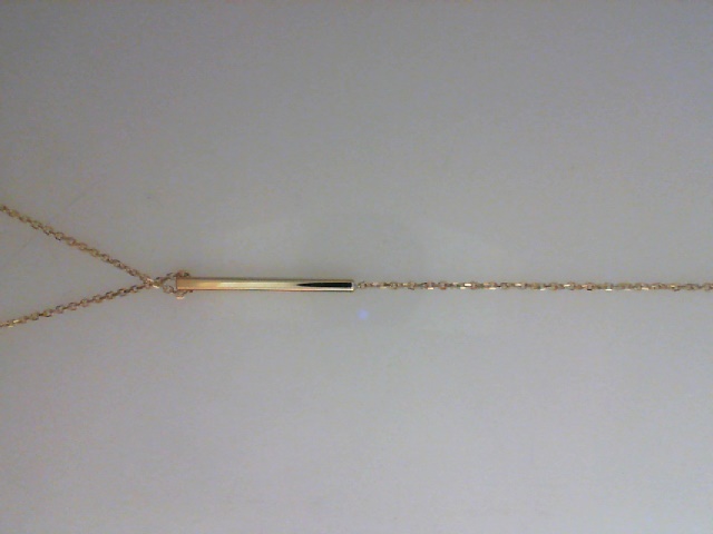 14K YELLOW GOLD 16+1" Y DROP BAR NECKLACE