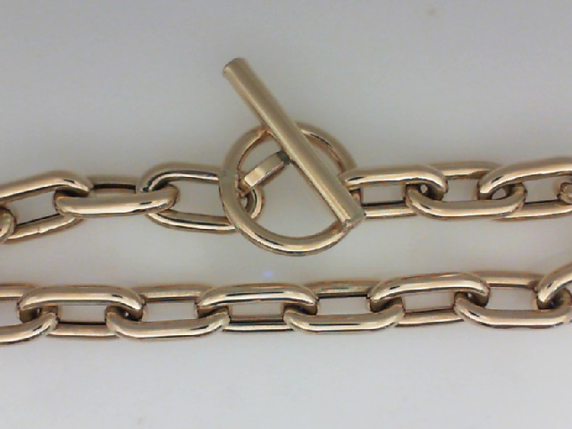 14K YELLOW GOLD 7.5" POLISHED FANCY LINK TOGGLE BRACELET