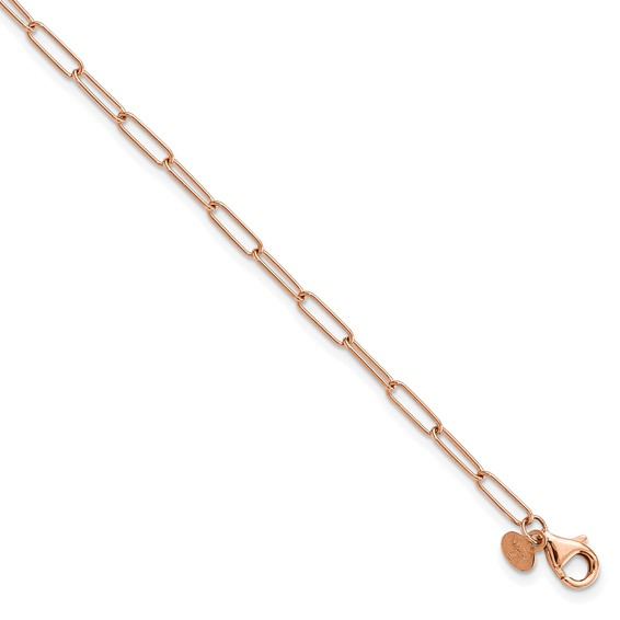 14K ROSE GOLD 7" POLISHED FANCY LINK BRACELET WITH A LOBSTER CLASP