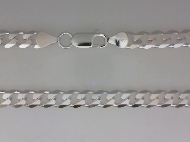 22" STERLING SILVER 7MM CURB CHAIN WITH A LOBSTER CLASP