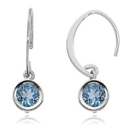 Sterling Silver Blue Topaz Drop Earrings