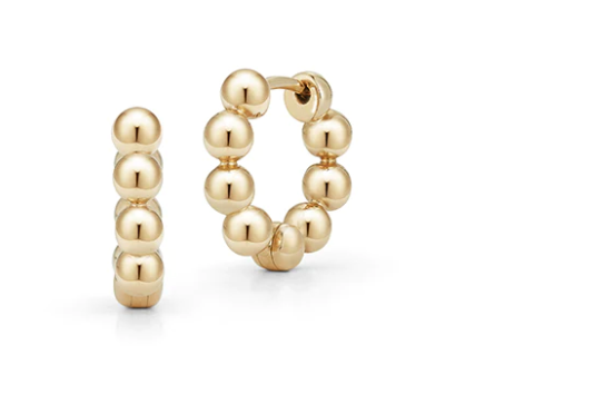 14k Yellow Gold Poppy Rae Pebble Hoops By Dana Rebecca