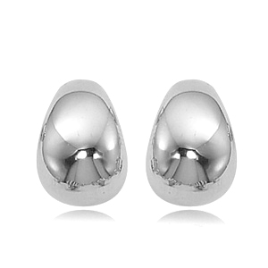 14k White Gold Small Puffed Huggie Hoop Earrings By Pd Collection