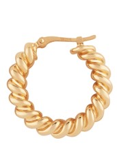 Single Hoop - 14k Yellow Gold Spiral Twist Hoop Earring By Pd Collection