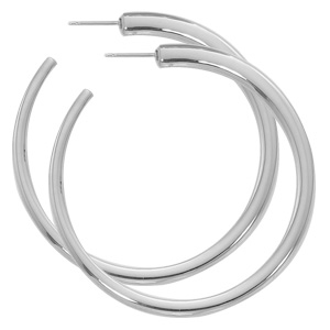 Sterling Silver Tapered Large Round Hoop By Pd Collection