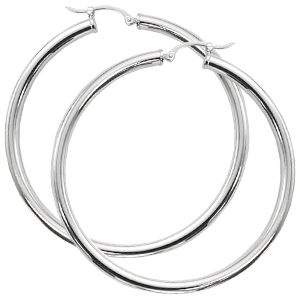 Sterling Silver 3mm Tube Hoop Earrings With Snap Down Wire Backs By Pd Collection